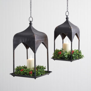 Set of Two Hanging Estate Lanterns by CTW Home Collection