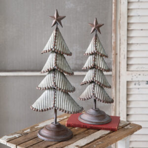 Set of Two Weathered Tin Christmas Trees by CTW Home Collection