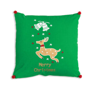 Merry Christmas Reindeer Cotton Throw Pillow by CTW Home Collection