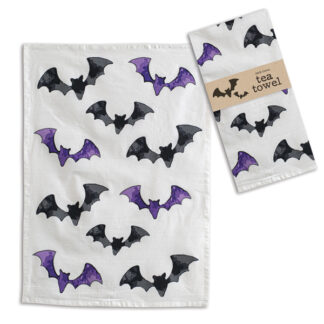 Black and Purple Bats Tea Towel by CTW Home Collection