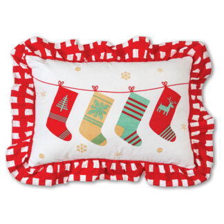 Holiday Stockings Cotton Throw Pillow by CTW Home Collection