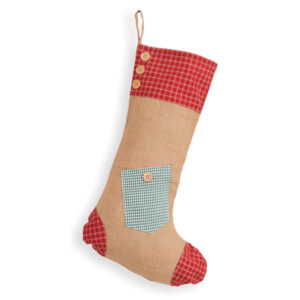Patchwork Burlap Christmas Stocking by CTW Home Collection