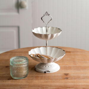 Mini Two-Tier Scalloped Tray by CTW Home Collection