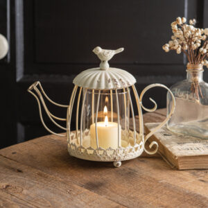 Tea Kettle Candle Holder with Bird by CTW Home Collection