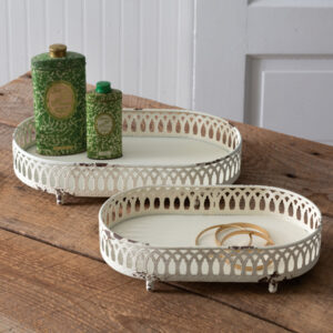 Set of Two Chantilly Tabletop Trays by CTW Home Collection