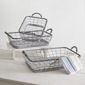 Set of Three Rectangular Wire Baskets by CTW Home Collection
