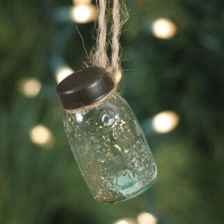 Glass Mini Mason Jar Hanging Christmas Ornament - Box of 6 by CTW Home Collection