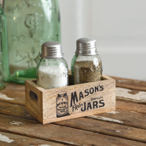 Mason's Jars Wooden Salt & Pepper Caddy by CTW Home Collection