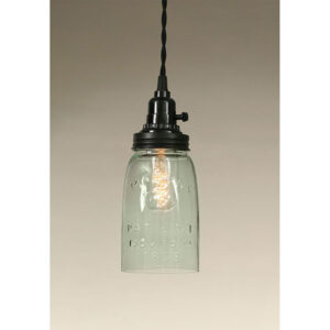 Quart Open Bottom Mason Jar Pendant Lamp - Rustic Brown by CTW Home Collection