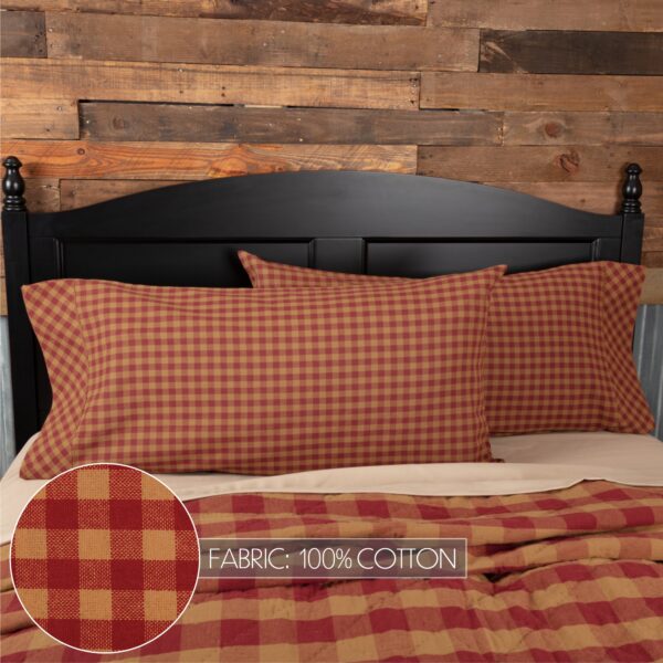 VHC-51146 - Burgundy Check King Pillow Case Set of 2 21x40