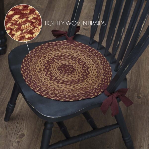 VHC-30563 - Burgundy Tan Jute Chair Pad Set of 6