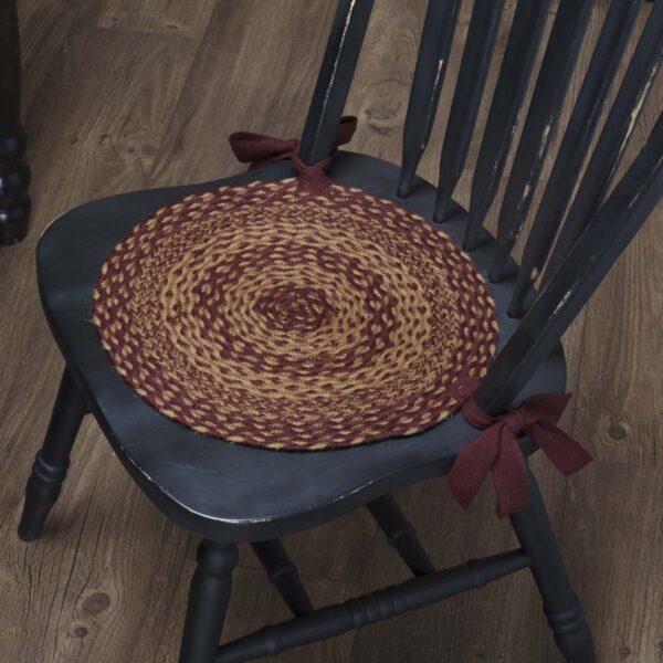 VHC-30563 - Burgundy Tan Jute Chair Pad Set of 6