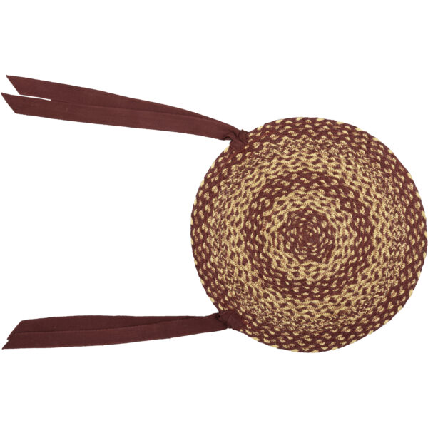 VHC-30563 - Burgundy Tan Jute Chair Pad Set of 6