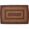 VHC-70592 - Burgundy Tan Jute Rug Rect w/ Pad 20x30
