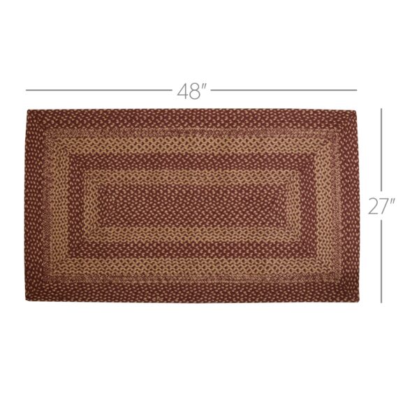 VHC-70712 - Burgundy Tan Jute Rug Rect w/ Pad 27x48