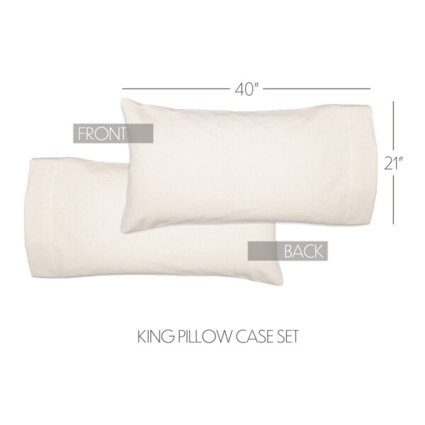 VHC-51811 - Burlap Antique White King Pillow Case Set of 2 21x40