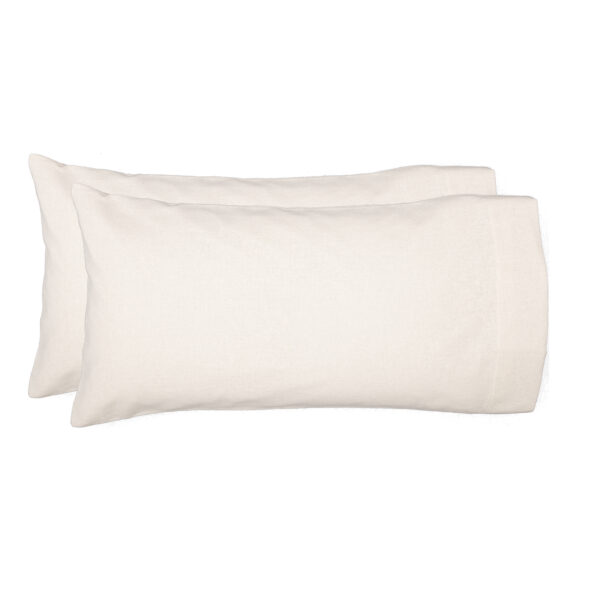 VHC-51811 - Burlap Antique White King Pillow Case Set of 2 21x40