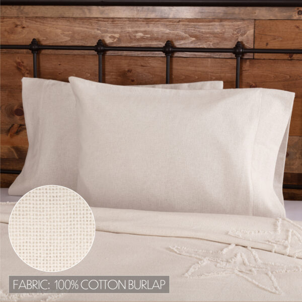 VHC-51812 - Burlap Antique White Standard Pillow Case Set of 2 21x30