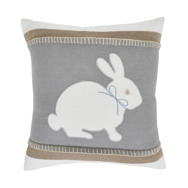 VHC-81149 - Burlap Applique Bunny Pillow 18x18