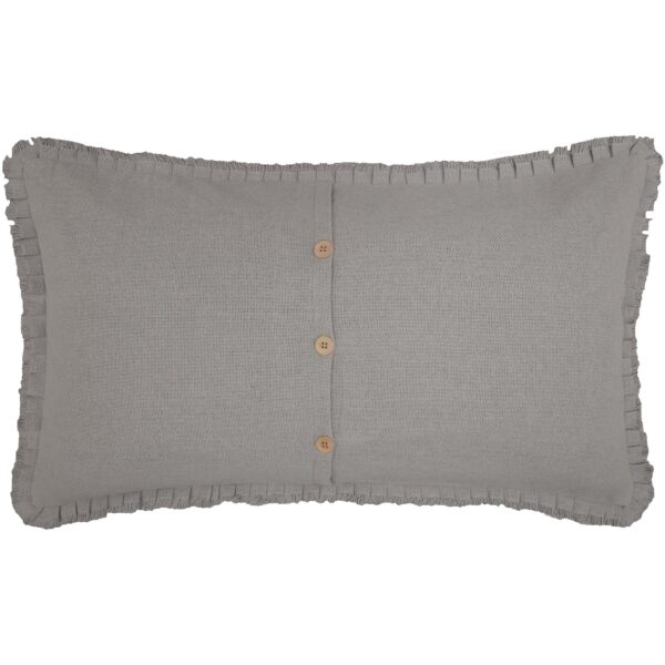 VHC-70053 - Burlap Dove Grey King Sham w/ Fringed Ruffle 21x37