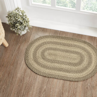 Farmhouse Cobblestone Jute Rug Oval w/ Pad 20x30 by April & Olive