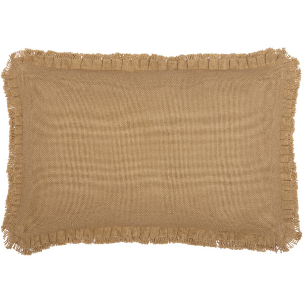VHC-83477 - Burlap Natural Pillow Cover w/ Fringed Ruffle 14x22