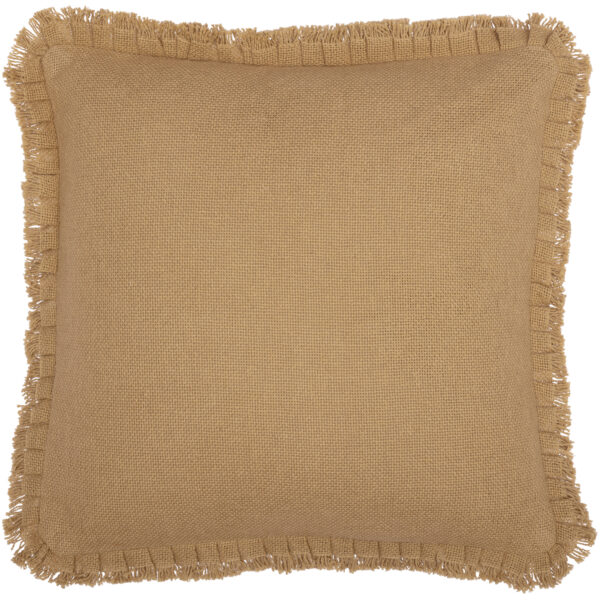 VHC-51168 - Burlap Natural Pillow w/ Fringed Ruffle 18x18