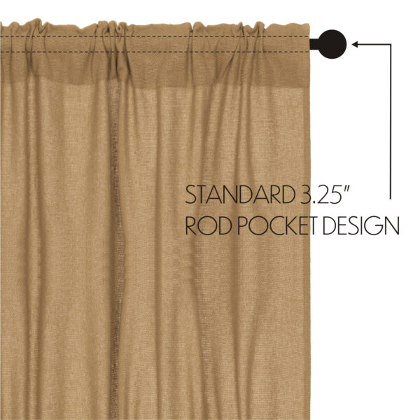 VHC-6170 - Burlap Natural Prairie Curtain Set of 2 63x36x18