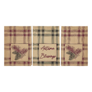 VHC-84047 - Connell Pinecone Plaid Tea Towel Set of 3 19x28