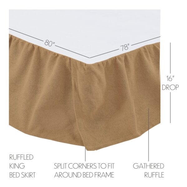 VHC-29598 - Burlap Natural Ruffled King Bed Skirt 78x80x16