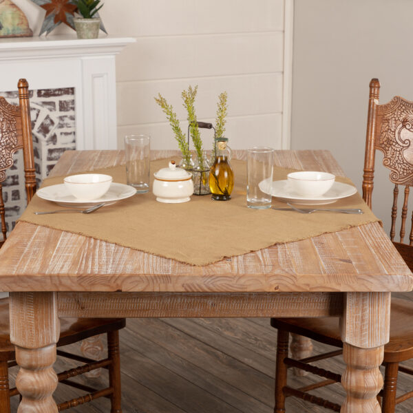 VHC-6175 - Burlap Natural Table Topper Fringed 40x40