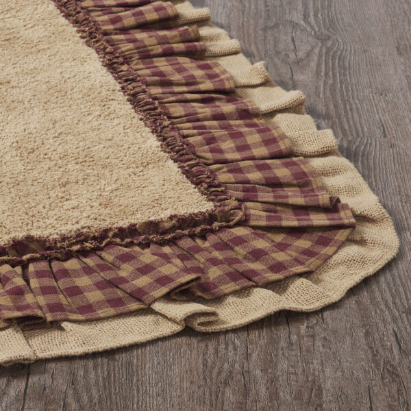 VHC-80268 - Burlap Natural w/ Burgundy Check Bathmat 20x30