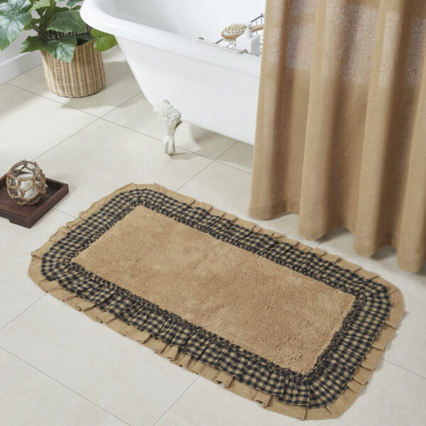 VHC-80267 - Burlap Natural w/ Black Check Bathmat 27x48