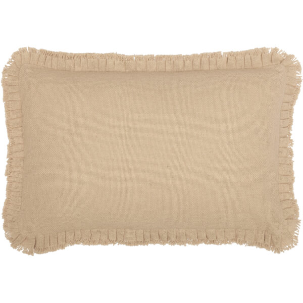 VHC-51180 - Burlap Vintage Pillow w/ Fringed Ruffle 14x22
