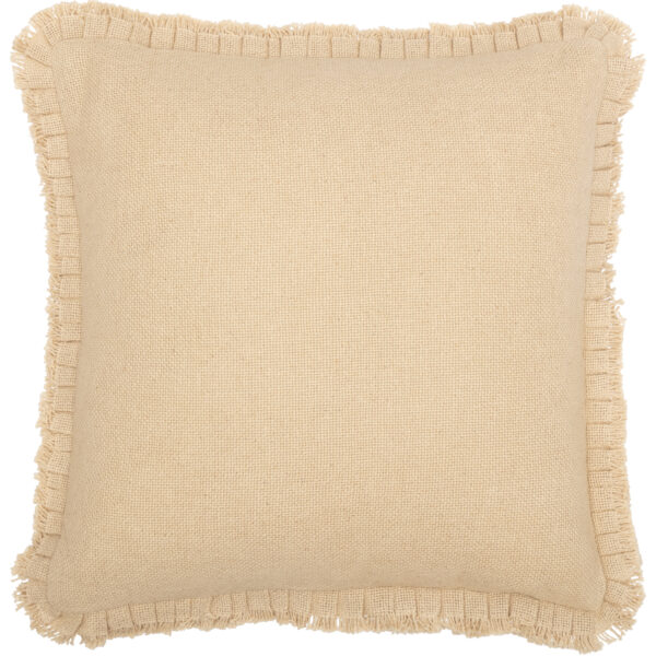 VHC-51181 - Burlap Vintage Pillow w/ Fringed Ruffle 18x18