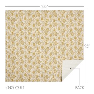 VHC-81186 - Dorset Gold Floral King Quilt 105Wx95L
