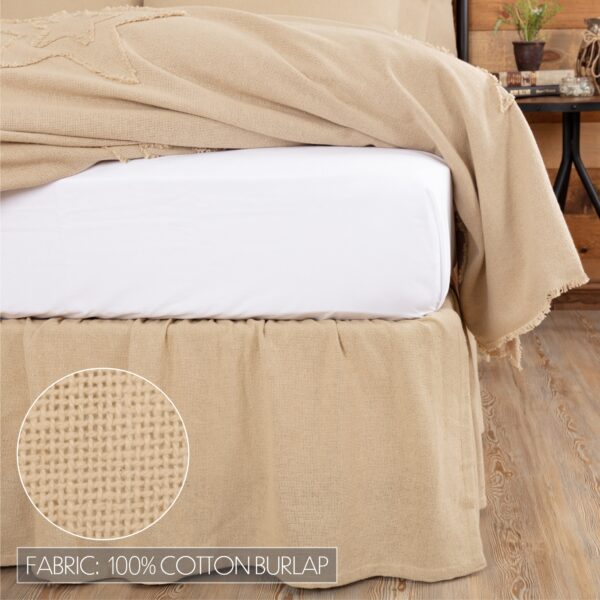 VHC-51800 - Burlap Vintage Ruffled Queen Bed Skirt 60x80x16