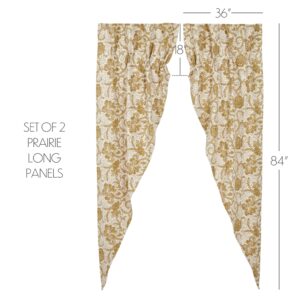 VHC-81201 - Dorset Gold Floral Prairie Long Panel Set of 2 84x36x18