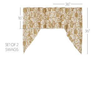 VHC-81204 - Dorset Gold Floral Swag Set of 2 36x36x16