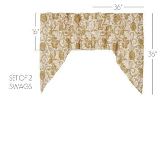Farmhouse Dorset Gold Floral Swag Set of 2 36x36x16 by April & Olive
