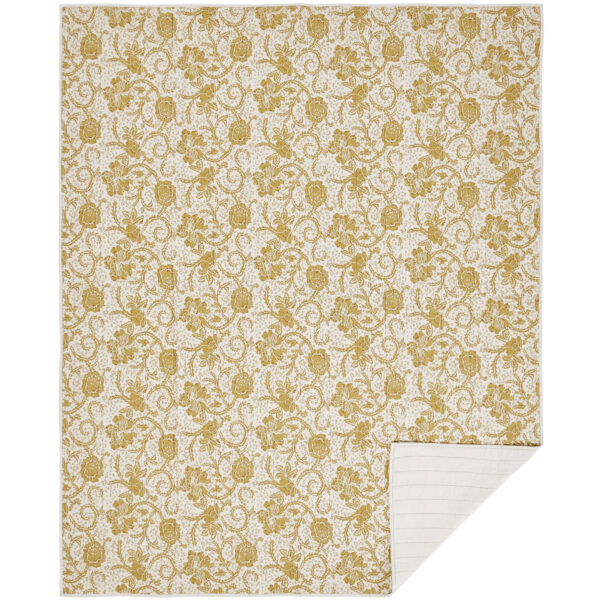 VHC-81188 - Dorset Gold Floral Twin Quilt 68Wx86L