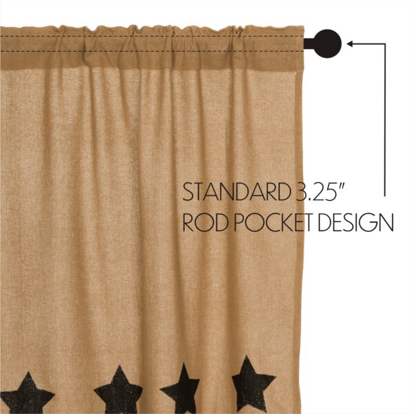 VHC-12393 - Burlap w/Black Stencil Stars Panel Set of 2 84x40