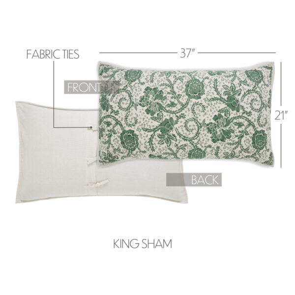 VHC-81218 - Dorset Green Floral King Sham 21x37