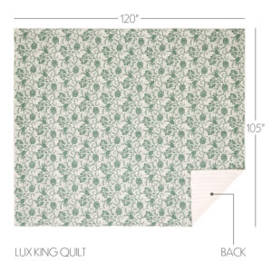 VHC-81210 - Dorset Green Floral Luxury King Quilt 120WX105L