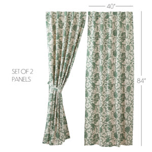 VHC-81224 - Dorset Green Floral Panel Set of 2 84x40
