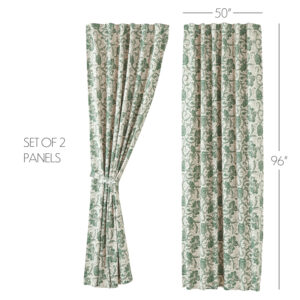 VHC-81494 - Dorset Green Floral Panel Set of 2 96x50
