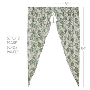 VHC-81226 - Dorset Green Floral Prairie Long Panel Set of 2 84x36x18