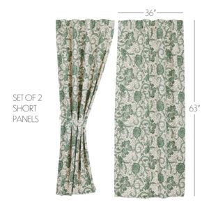 VHC-81225 - Dorset Green Floral Short Panel Set of 2 63x36