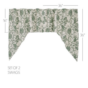 VHC-81229 - Dorset Green Floral Swag Set of 2 36x36x16