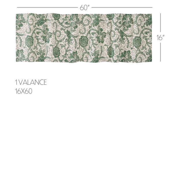 VHC-81232 - Dorset Green Floral Valance 16x60